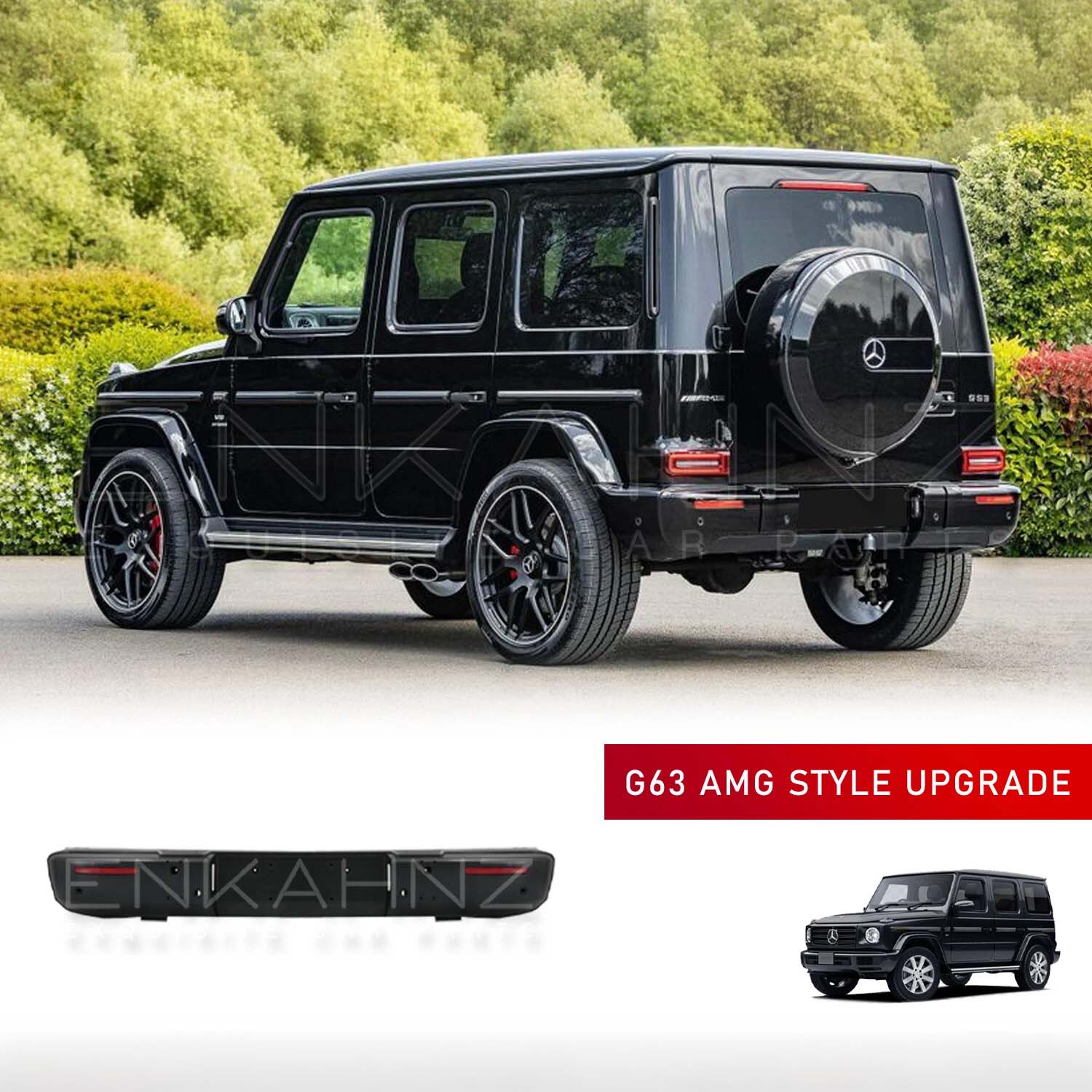 G63 STYLE W464 LOOK REAR BUMPER CONVERSION FOR MERCEDES G-WAGON W463 G350 / G400 / G500 1990-2017