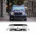 Load image into Gallery viewer, Front view of a Purple Mercedes-Benz G-Class fitted with a Roof LED Light Bar in Gloss Black on a white background
