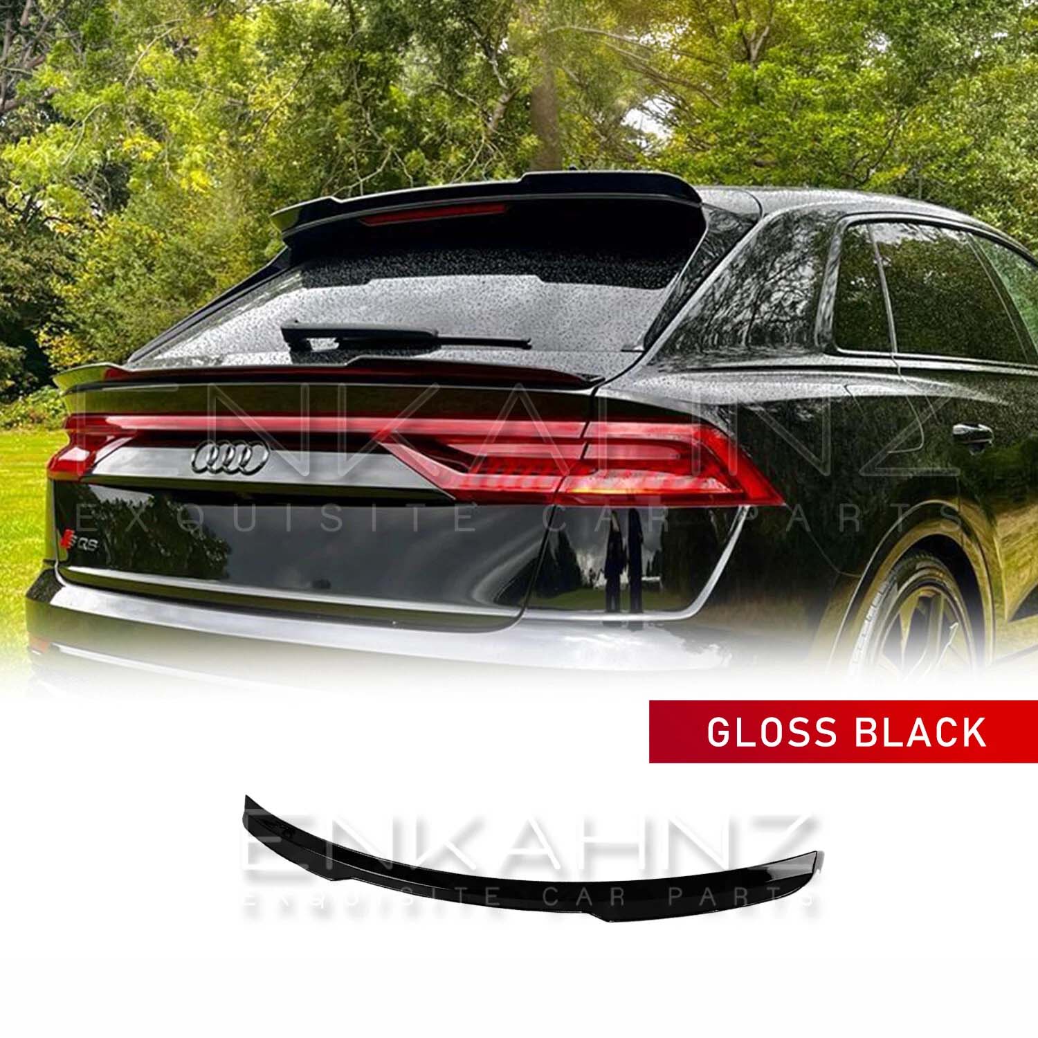 GLOSS BLACK MID-LEVEL BOOT SPOILER FOR AUDI Q8 4M8 2018-2023
