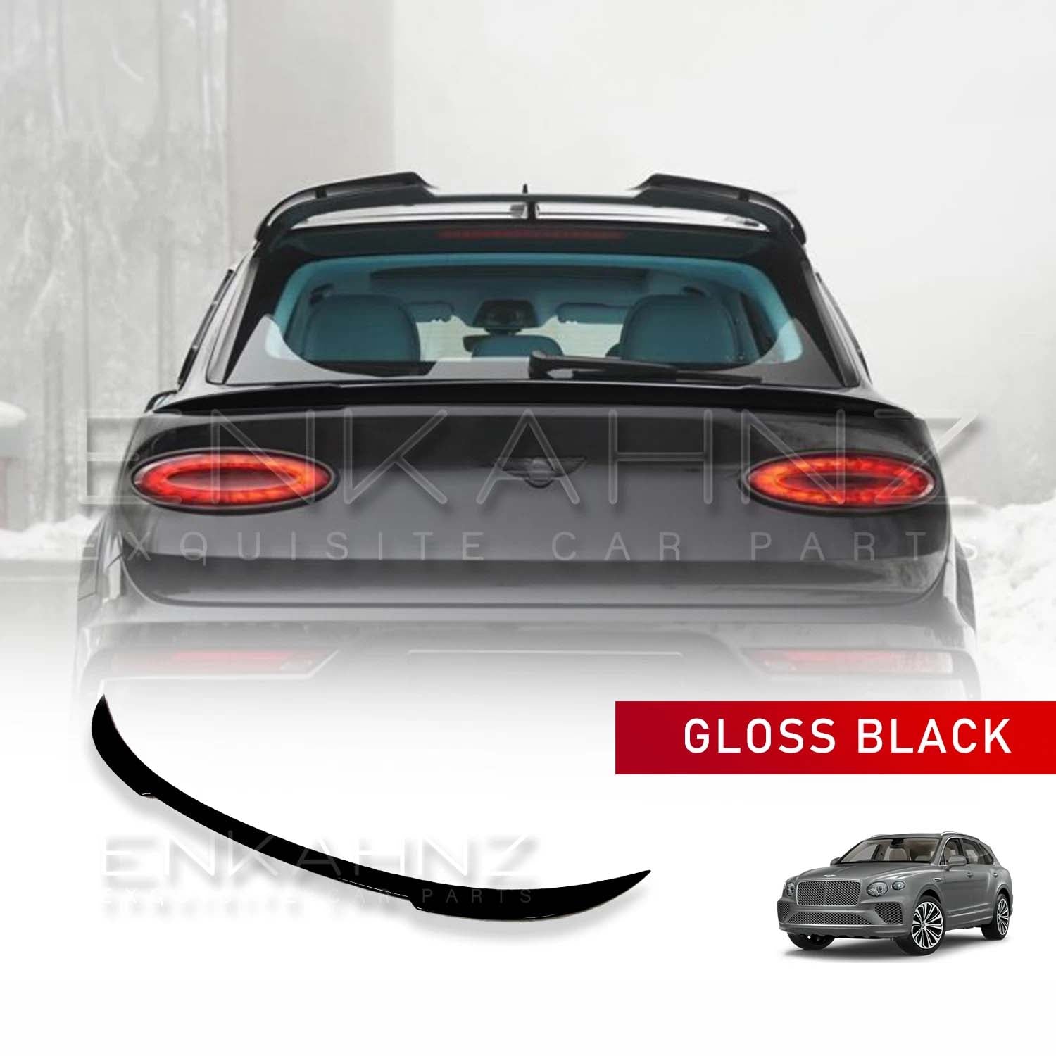 GLOSS BLACK MID-LEVEL BOOT SPOILER FOR BENTLEY BENTAYGA 4V 2021+
