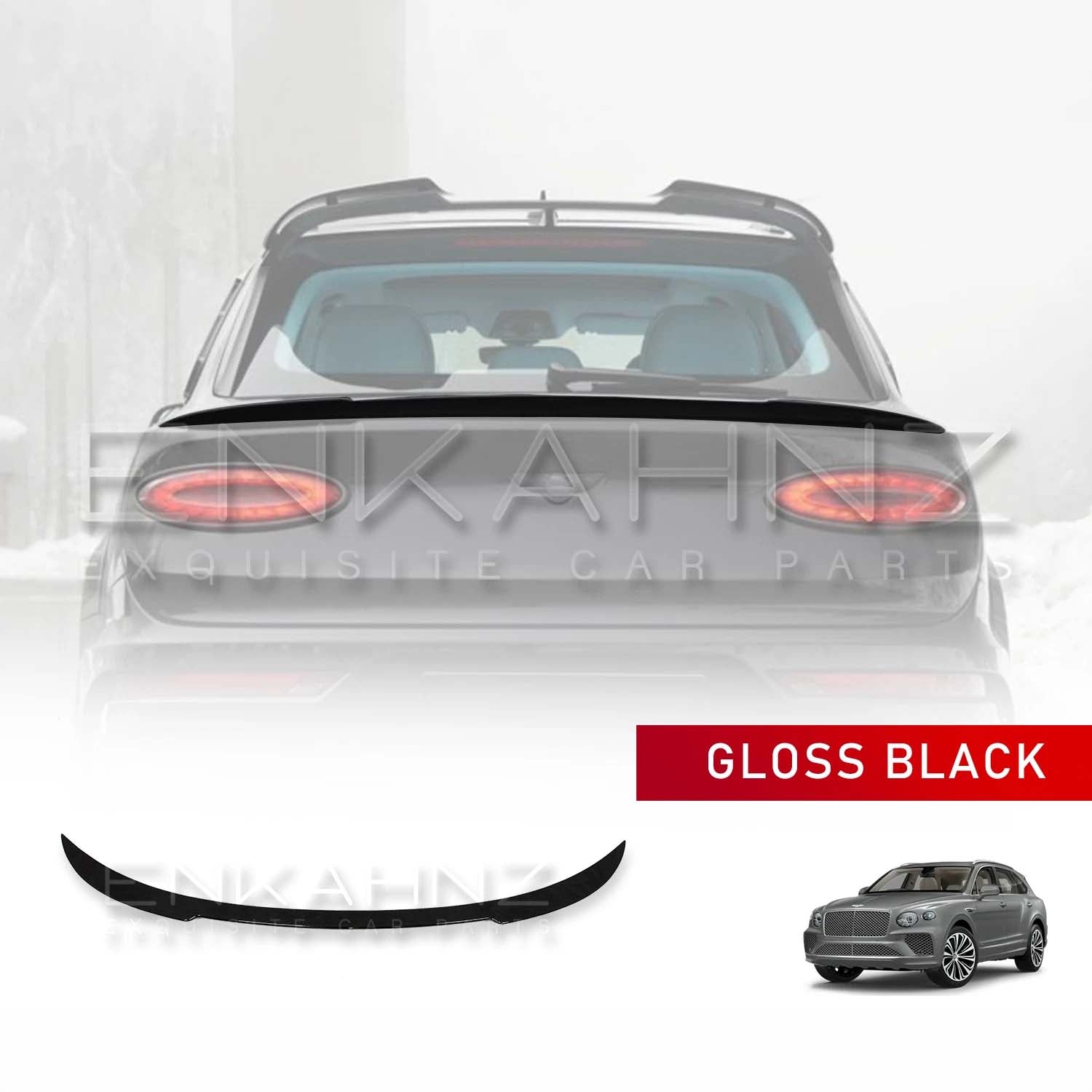 GLOSS BLACK MID-LEVEL BOOT SPOILER FOR BENTLEY BENTAYGA 4V 2021+