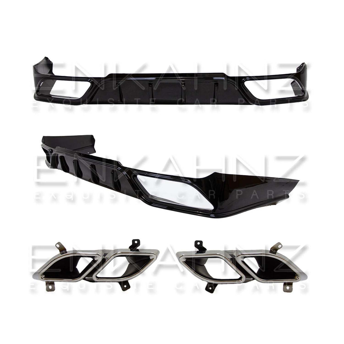 MSY STYLE GLOSS BLACK REAR DIFFUSER WITH CHROME TIPS FOR RANGE ROVER L460 2022+