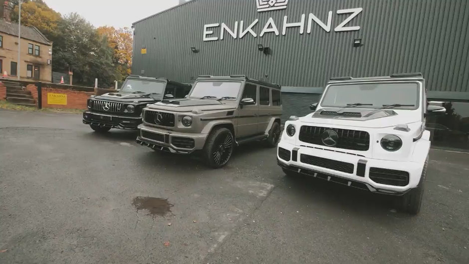 Enkahnz gallery three g wagons w463a bodykit conversions outside b roll