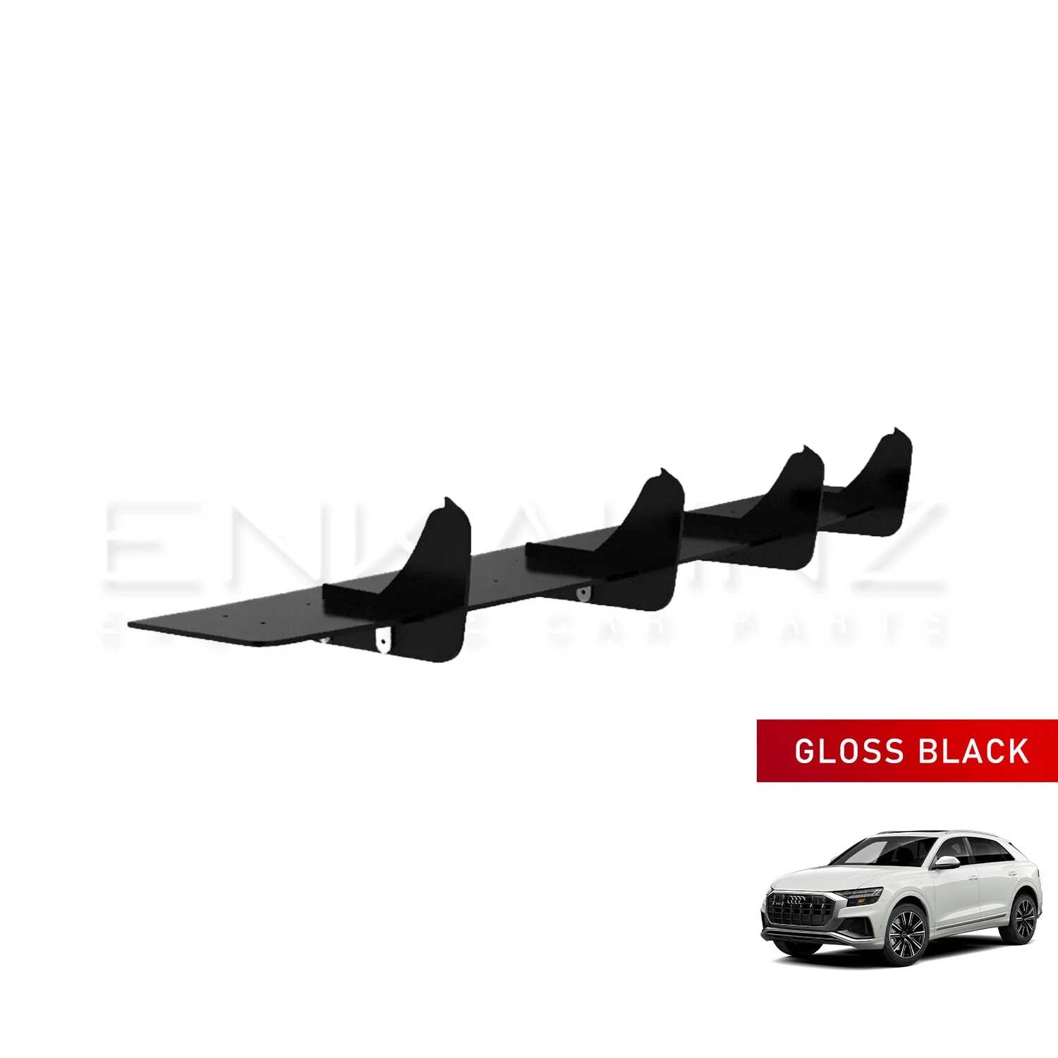 GLOSS BLACK REAR BLADE DIFFUSER FITS AUDI Q8 S-LINE 2018-2023