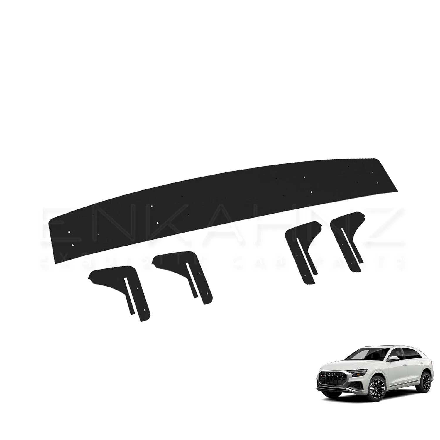 GLOSS BLACK REAR BLADE DIFFUSER FITS AUDI Q8 S-LINE 2018-2023