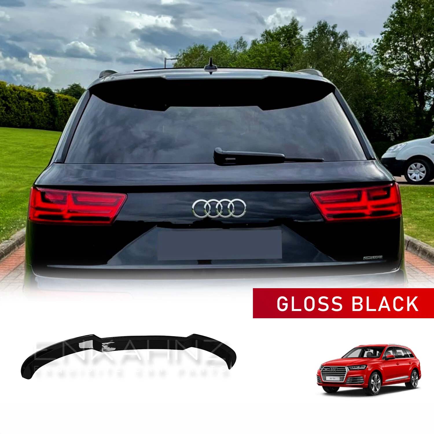 GLOSS BLACK REAR ROOF SPOILER FOR AUDI Q7 S-LINE 4M 2016-2019