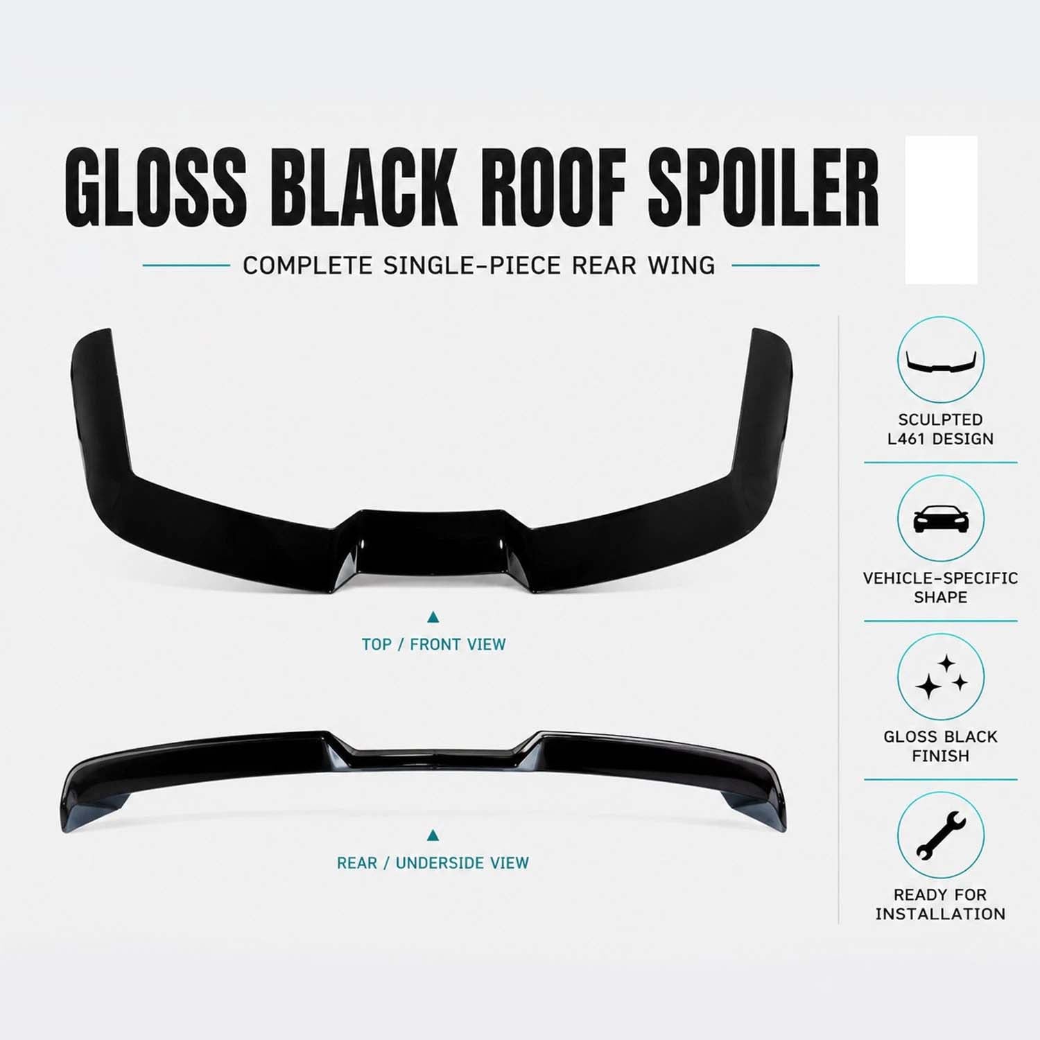 AERO STYLE GLOSS BLACK REAR ROOF SPOILER FITS RANGE ROVER SPORT L461 2023+