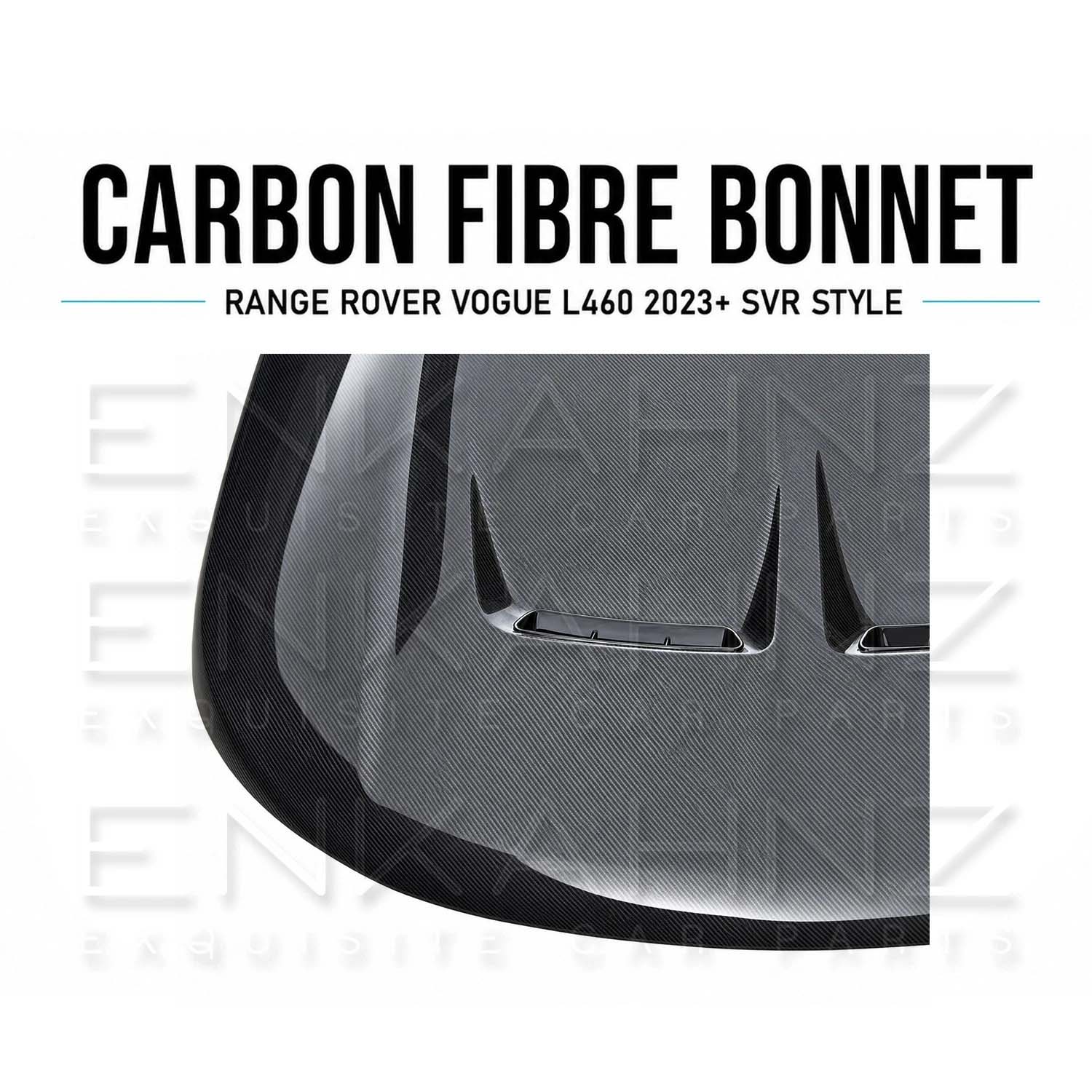 SV STYLE DOUBLE VENT DRY CARBON FIBRE BONNET FITS RANGE ROVER L460 2022+