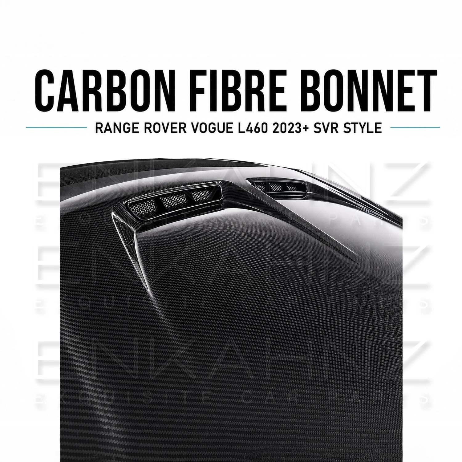 SV STYLE DOUBLE VENT DRY CARBON FIBRE BONNET FITS RANGE ROVER L460 2022+