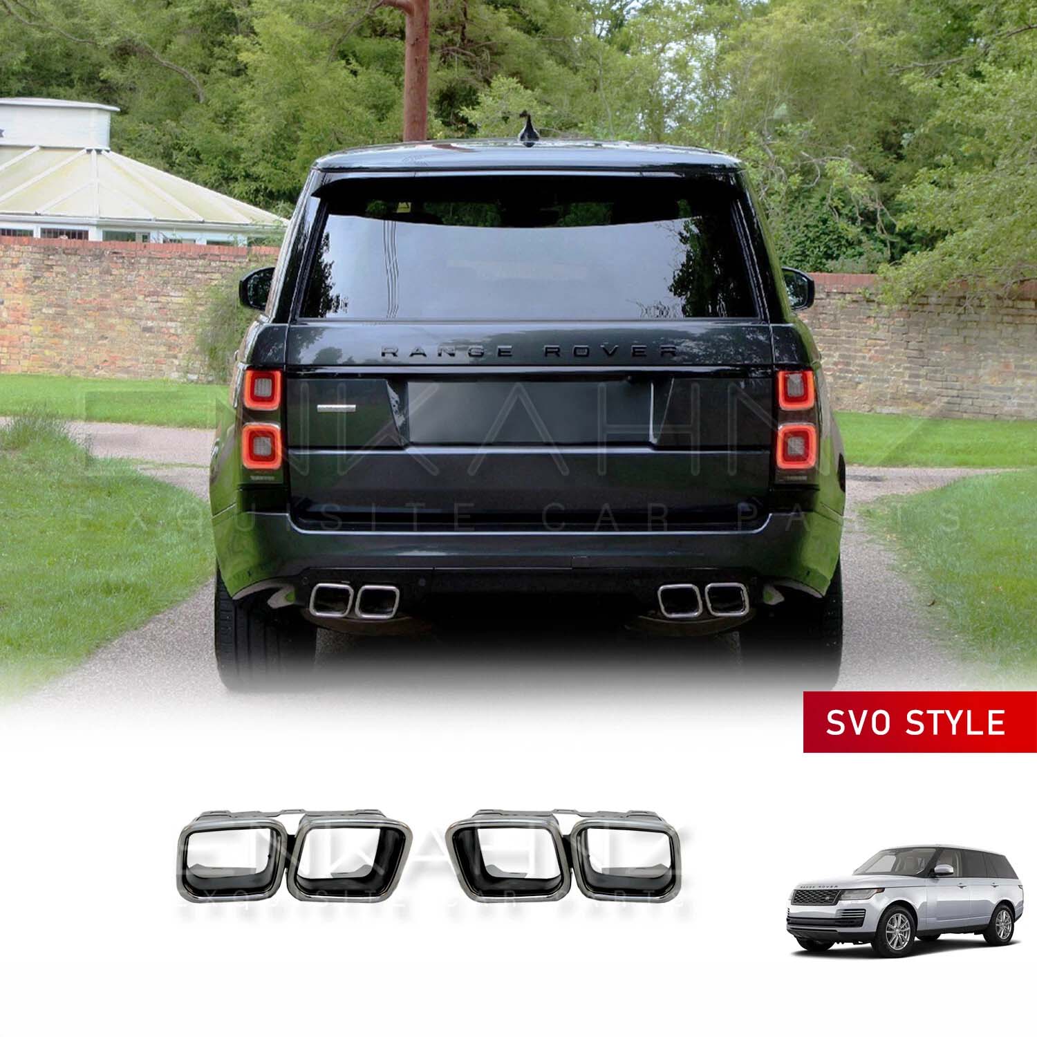 SVO STYLE CHROME EXHAUST TIPS FOR RANGE ROVER VOGUE L405 2018-2022