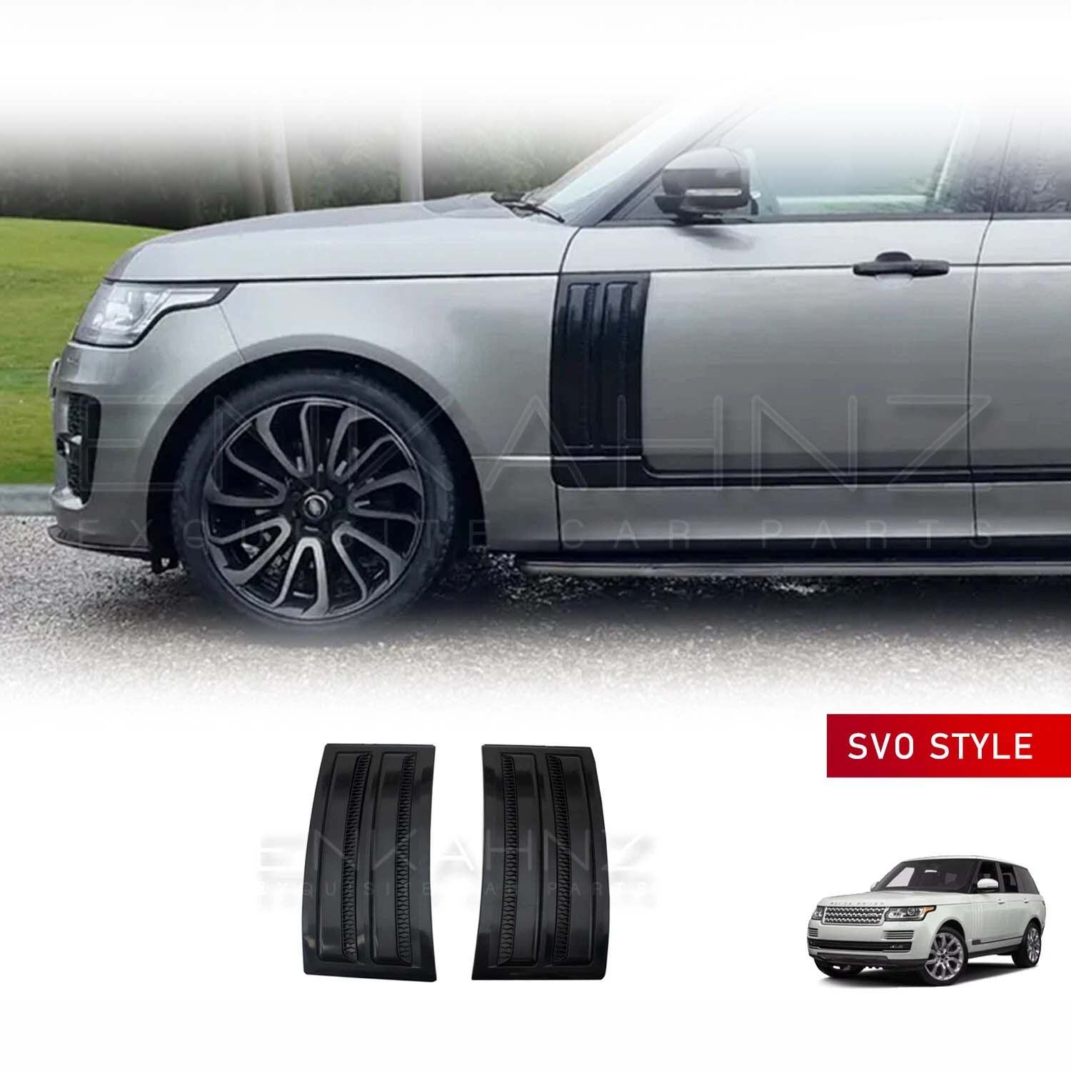 SVO STYLE GLOSS BLACK SIDE VENTS FOR RANGE ROVER VOGUE L405 2013-2022