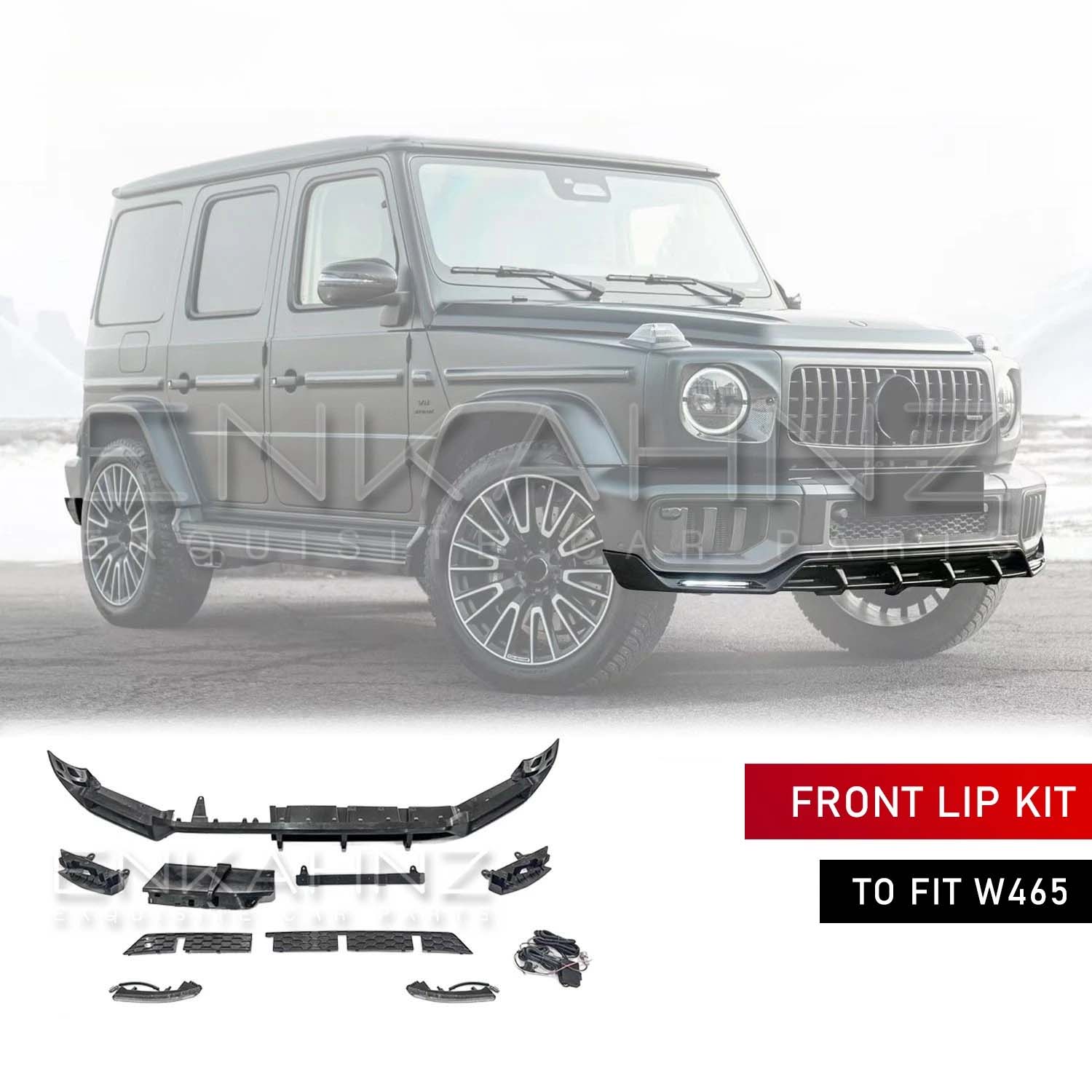 TC STYLE FRONT LIP WITH DRLS FITS MERCEDES G-WAGON W465 2025+