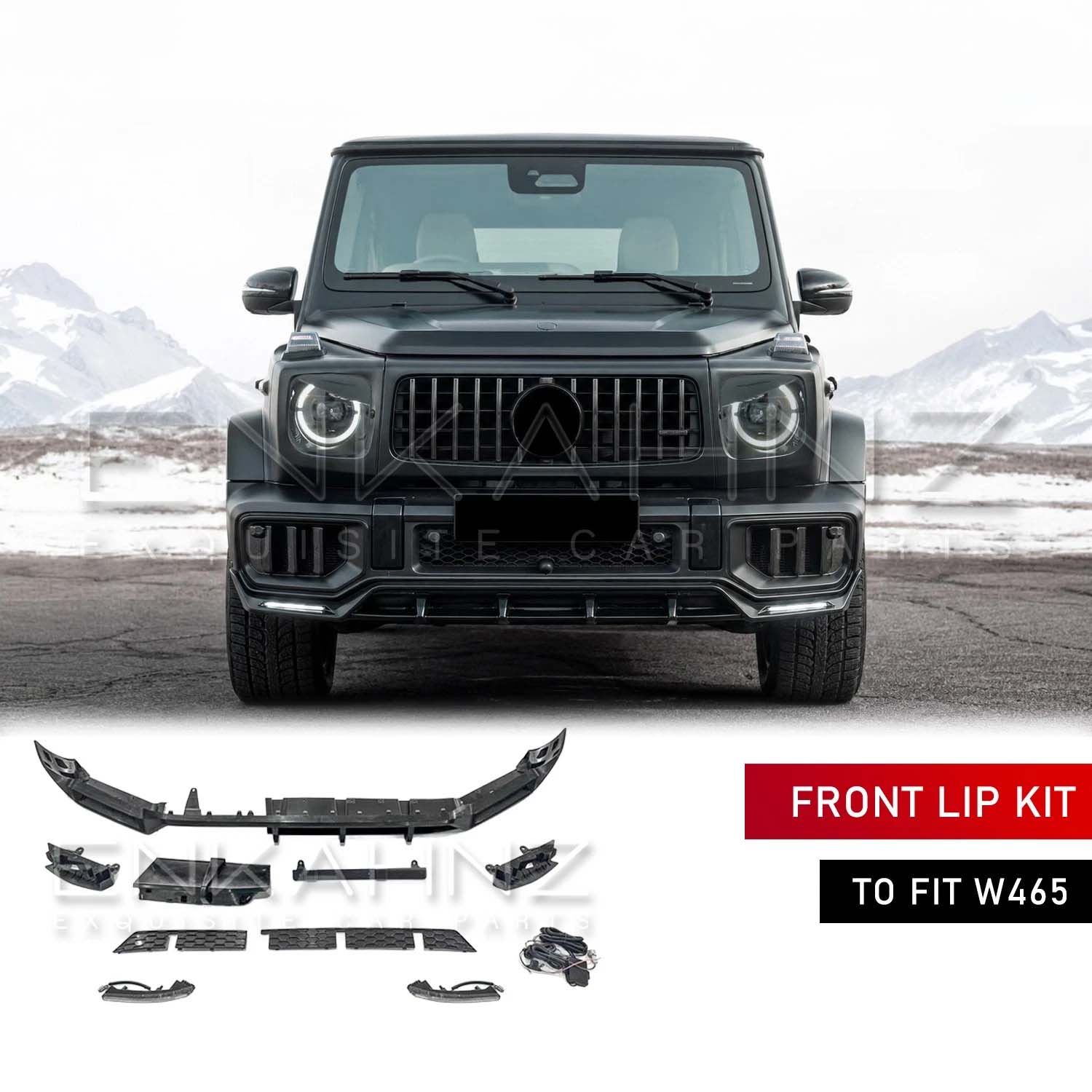 TC STYLE FRONT LIP WITH DRLS FITS MERCEDES G-WAGON W465 2025+