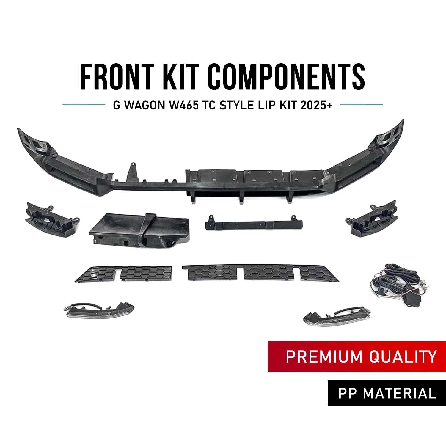 TC STYLE FRONT LIP WITH DRLS FITS MERCEDES G-WAGON W465 2025+