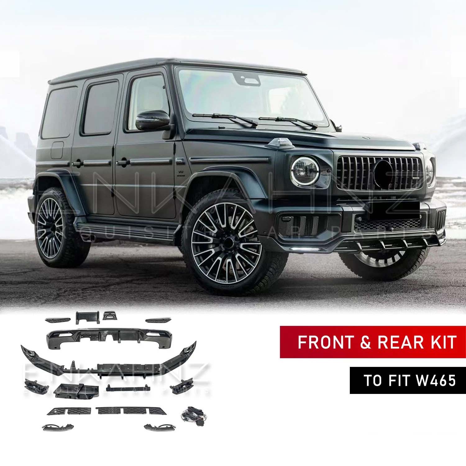 TC STYLE FRONT & REAR LIP KIT WITH DRLS FITS MERCEDES G-WAGON W465 2025+
