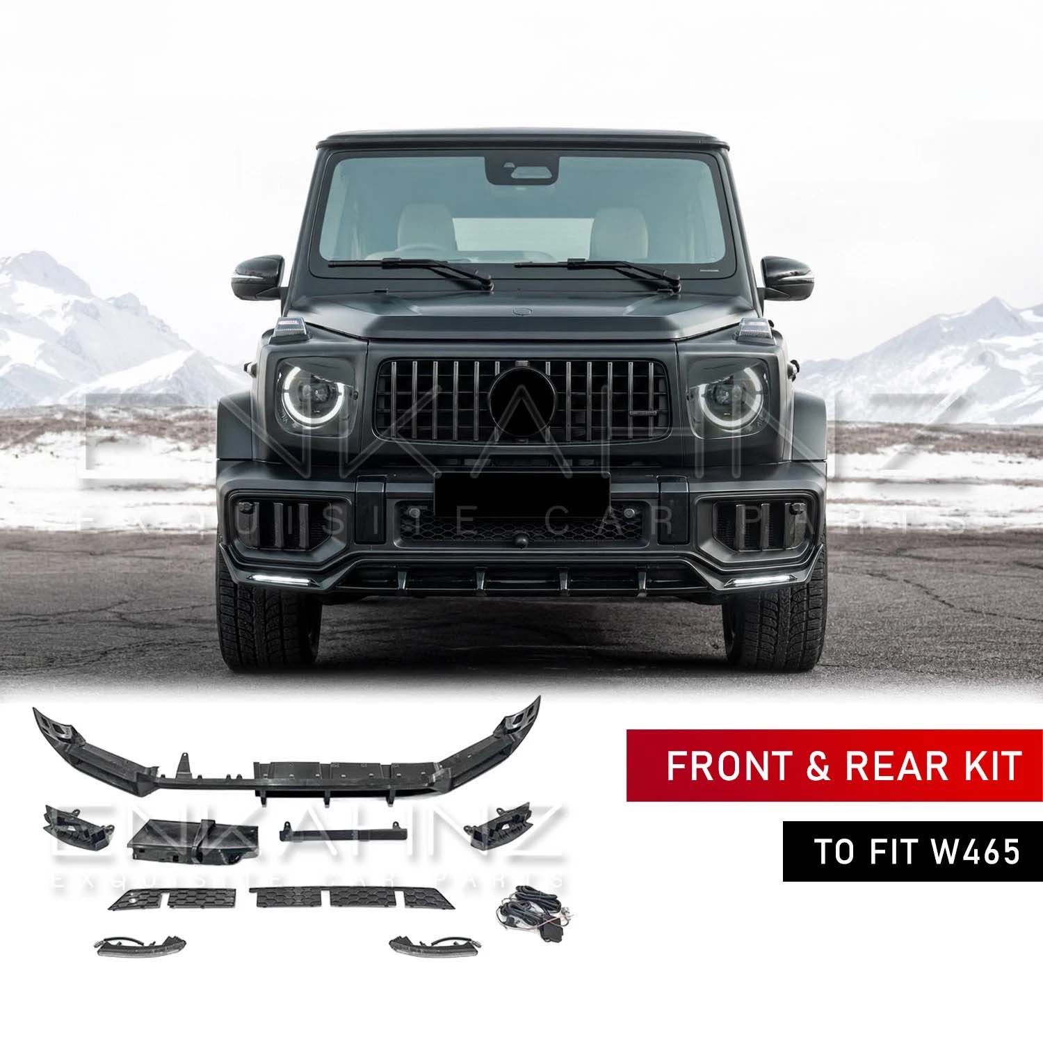 TC STYLE FRONT & REAR LIP KIT WITH DRLS FITS MERCEDES G-WAGON W465 2025+