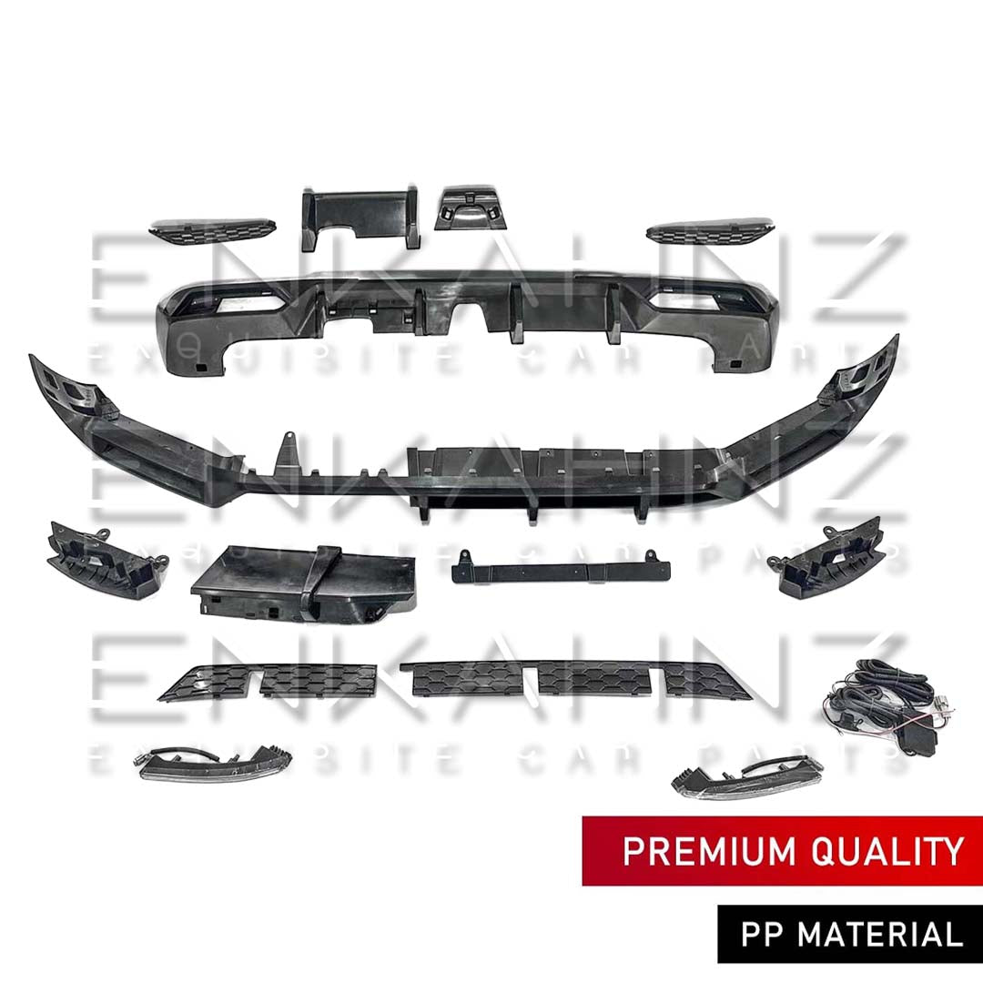 TC STYLE FRONT & REAR LIP KIT WITH DRLS FITS MERCEDES G-WAGON W465 2025+