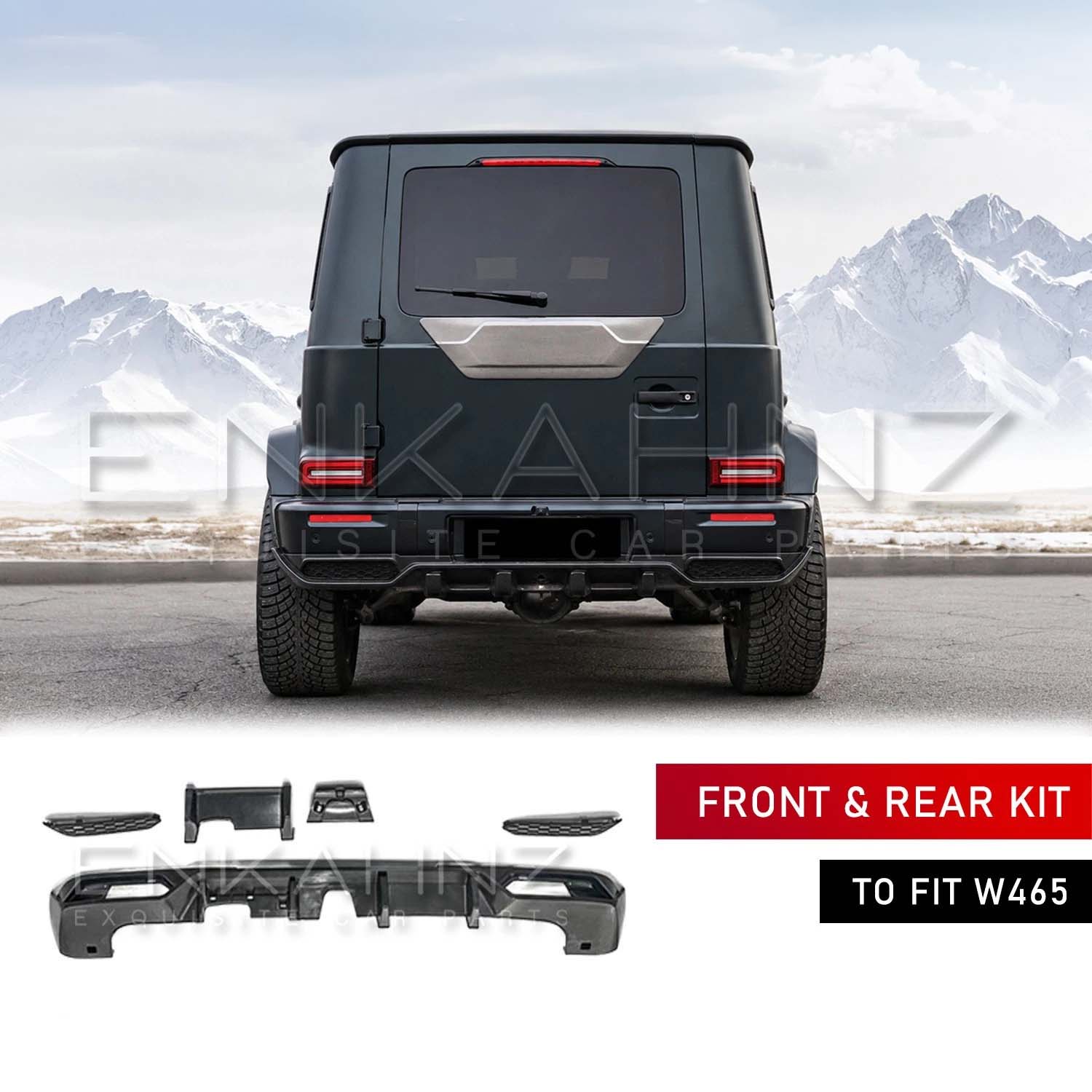 TC STYLE FRONT & REAR LIP KIT WITH DRLS FITS MERCEDES G-WAGON W465 2025+