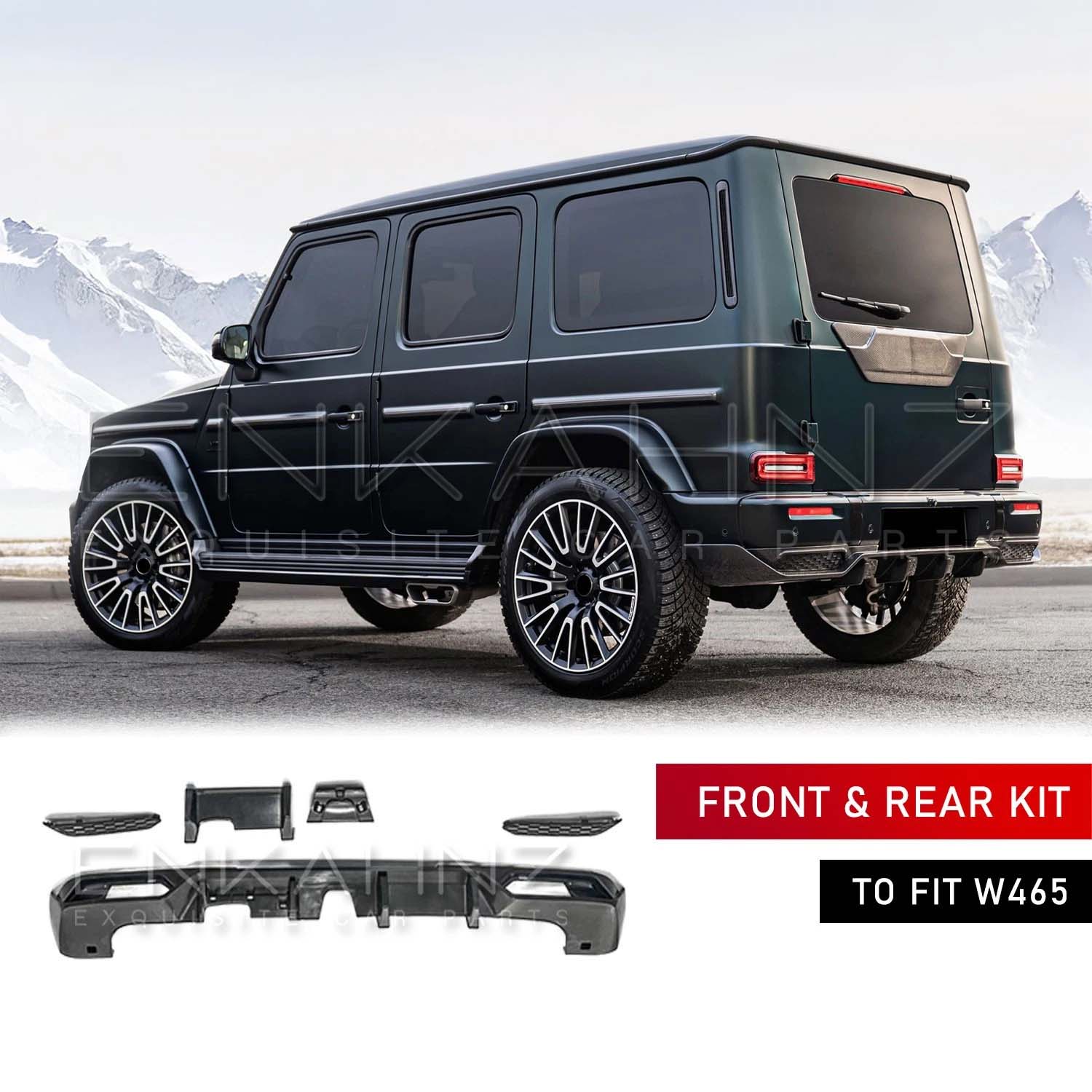 TC STYLE FRONT & REAR LIP KIT WITH DRLS FITS MERCEDES G-WAGON W465 2025+