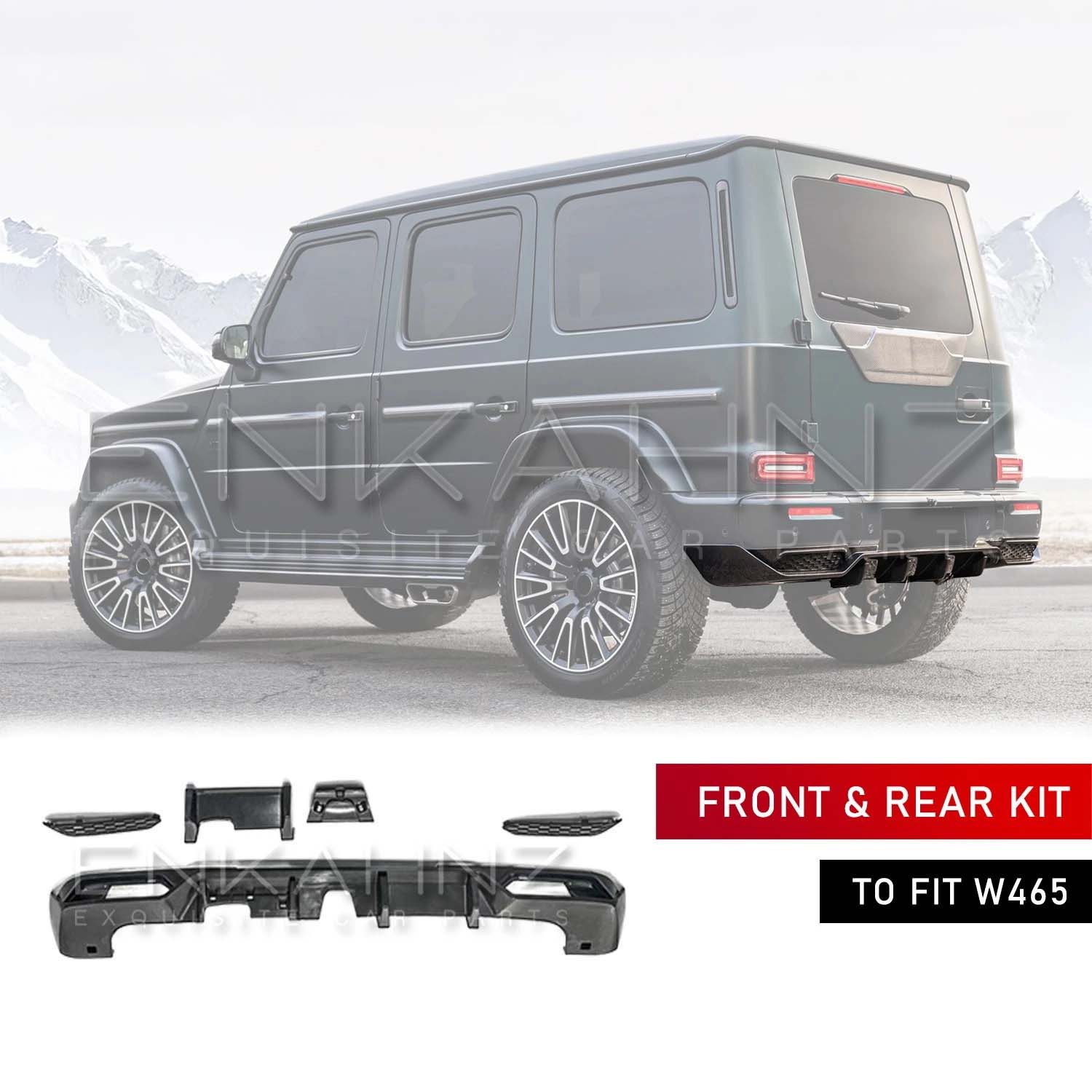 TC STYLE FRONT & REAR LIP KIT WITH DRLS FITS MERCEDES G-WAGON W465 2025+
