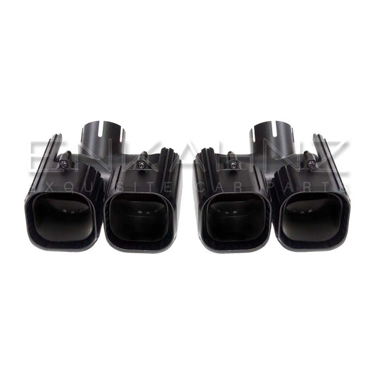TQ STYLE MATTE BLACK QUAD EXHAUST TIPS FITS DEFENDER 90/110 L663 2020+