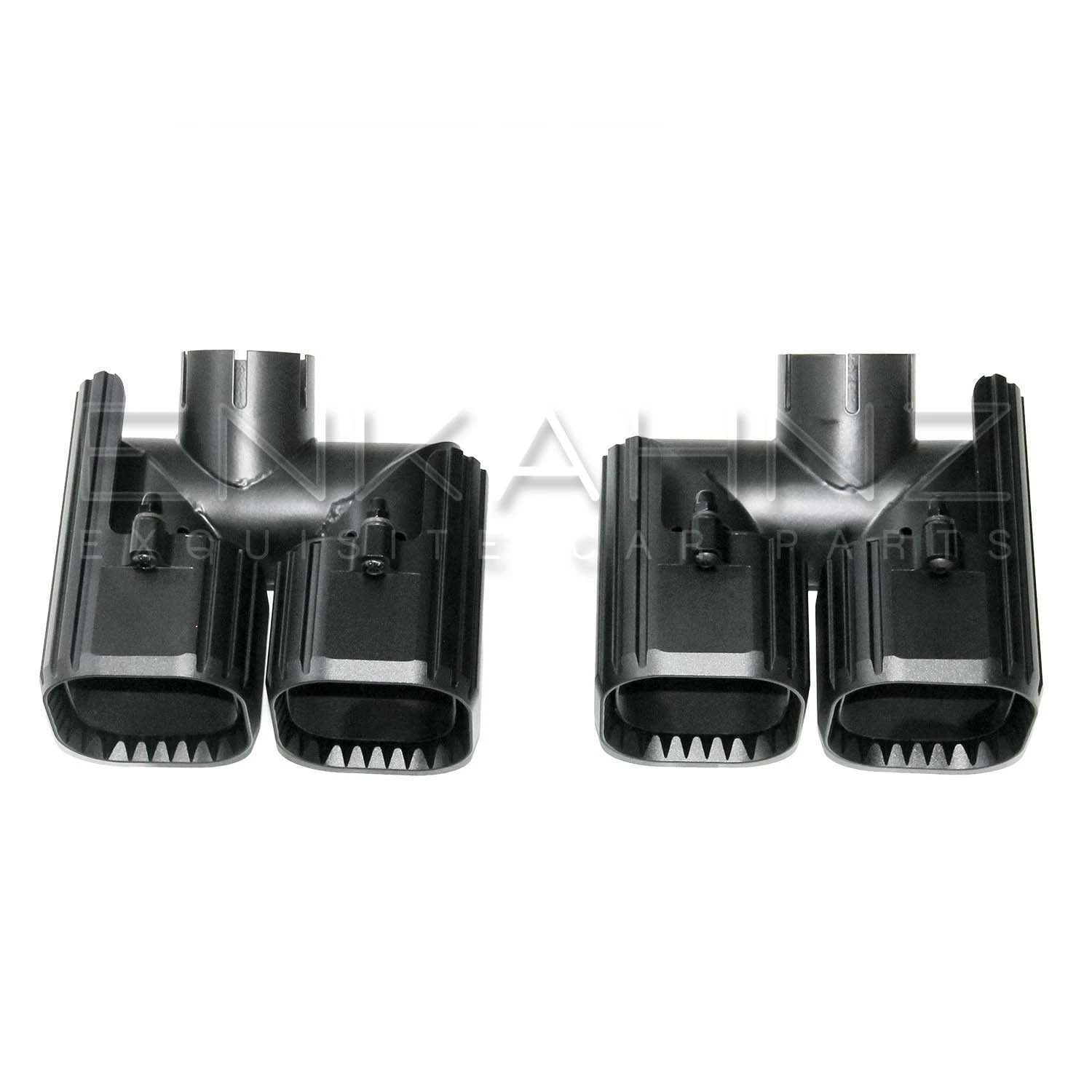 TQ STYLE MATTE BLACK QUAD EXHAUST TIPS FITS DEFENDER 90/110 L663 2020+