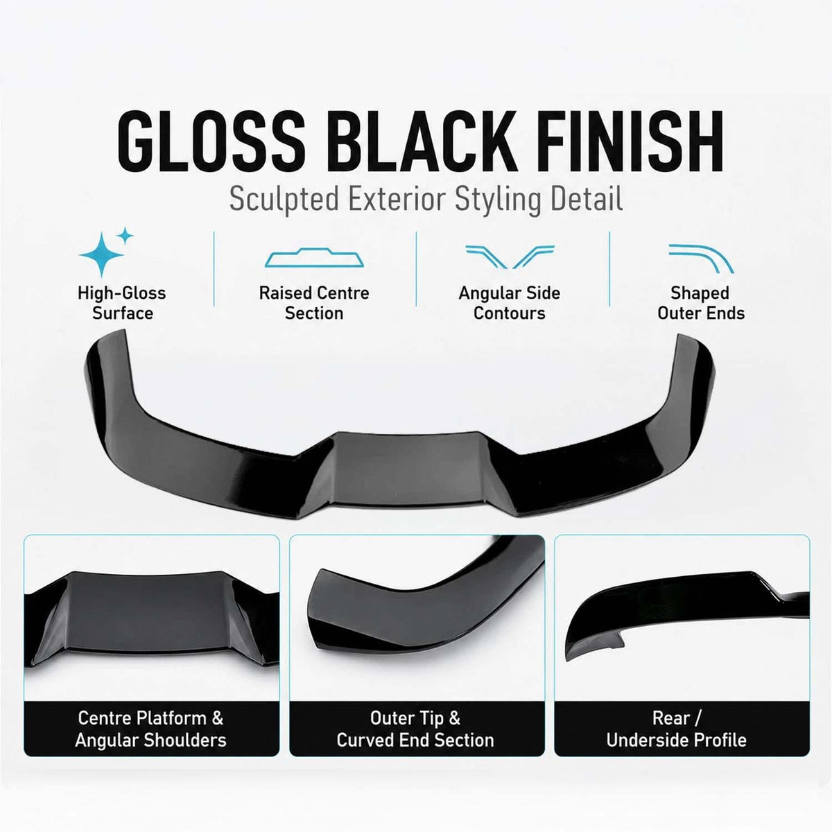 WING STYLE GLOSS BLACK REAR ROOF SPOILER FITS RANGE ROVER L460 2022+